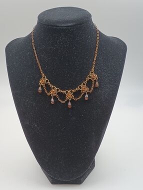 Robert Rose Antique Gold Tone Choker, Feminine, Dainty